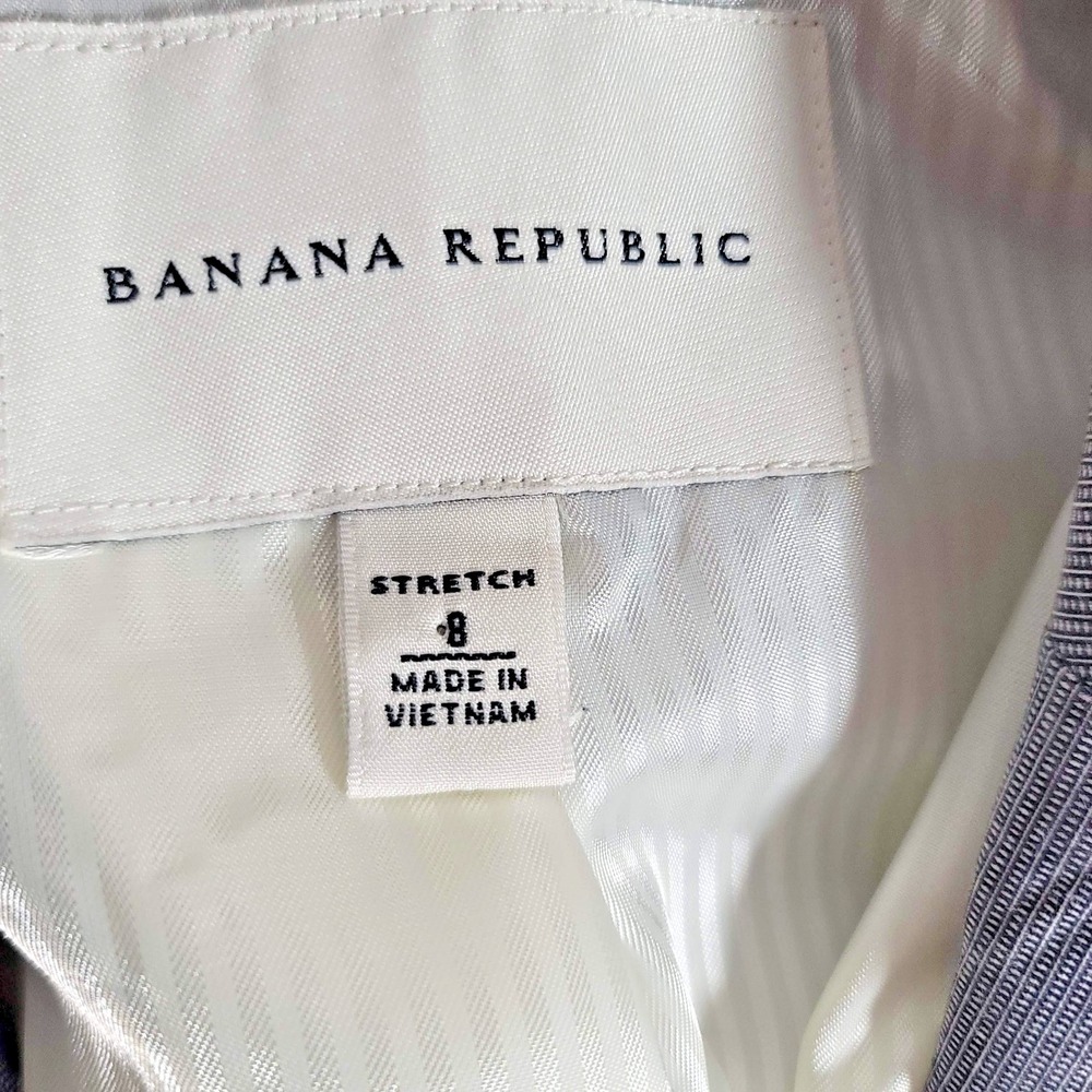 Banana Republic Blazer Jacket Womens 8 Gray Stretch Tailored One Button Office‎ - Picture 7 of 11